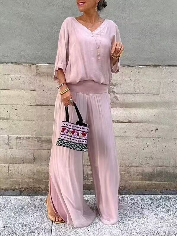 Elegant Chiffon Wide-Leg Pants Two-Piece Set(BUY 2 FREE SHIPPING)