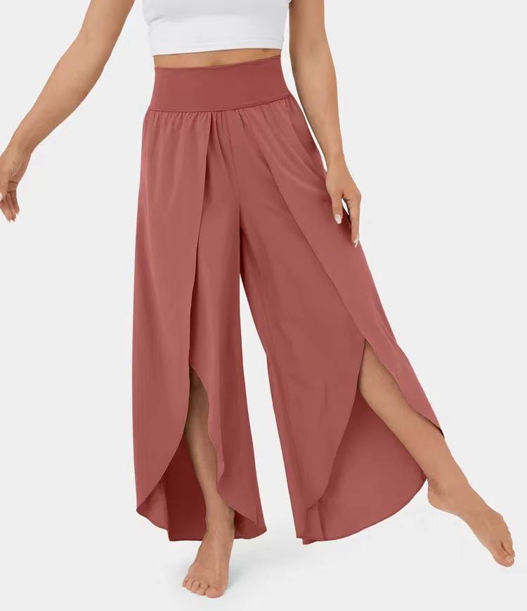 High Waisted Split Wide Leg Quick Dry Casual Pants